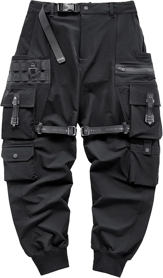 Inc Men's Japanese Streetwear Techwear Cargo Pants with Design