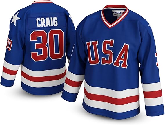 Jim Craig #30 Miracle 1980 USA Olympic Hockey Jersey – Stitched Letters, Adult Sizes S–5XL